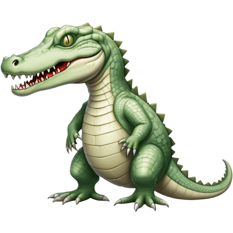 zombie monstrous pale skinned decaying greenish white alligator, vicious, boss monster, full body, dirty, undead emoji