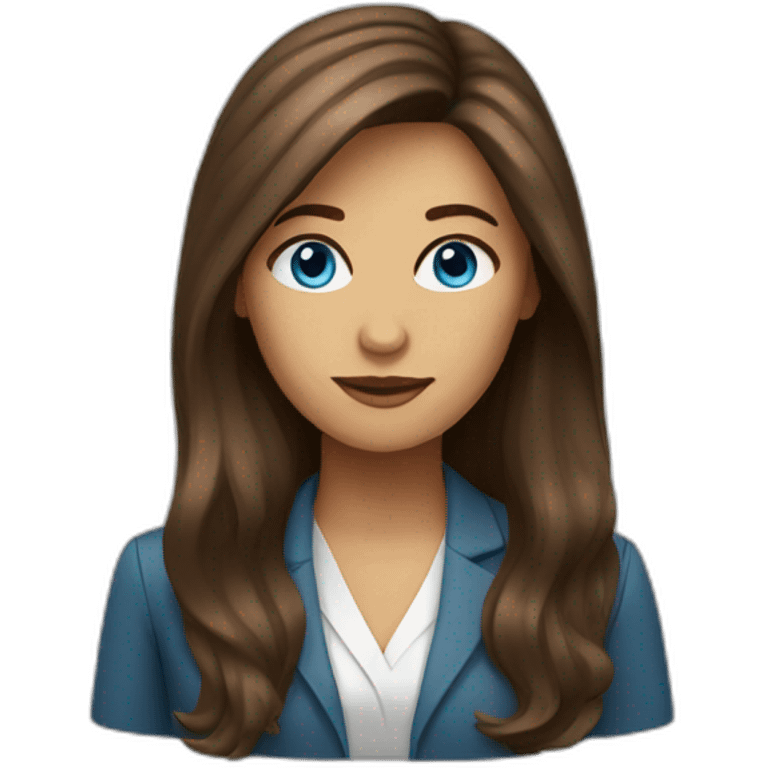 female blue eyed brown long hair psychologist emoji