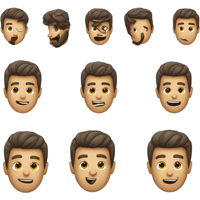 guy with 60/40 hairstyle with thounge ou emoji