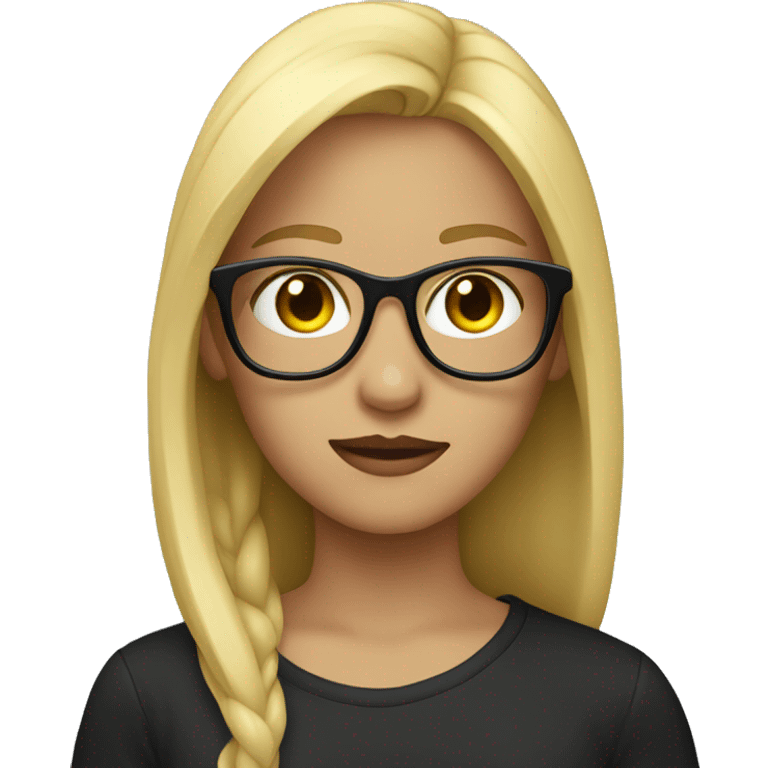 blonde girl with black glasess emoji