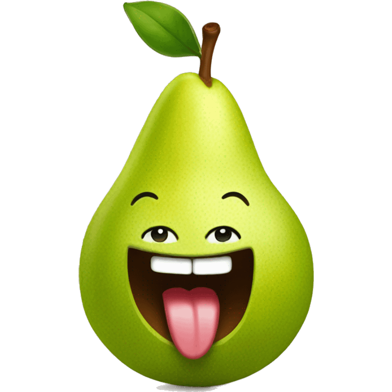 pear with tongue out emoji