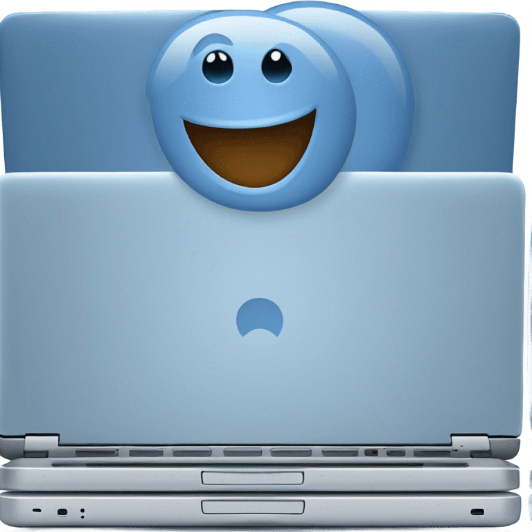 Laptop BLUE Very happy  emoji