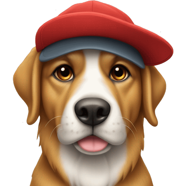 UN PERRO CON UNA GORRA ROJA  emoji