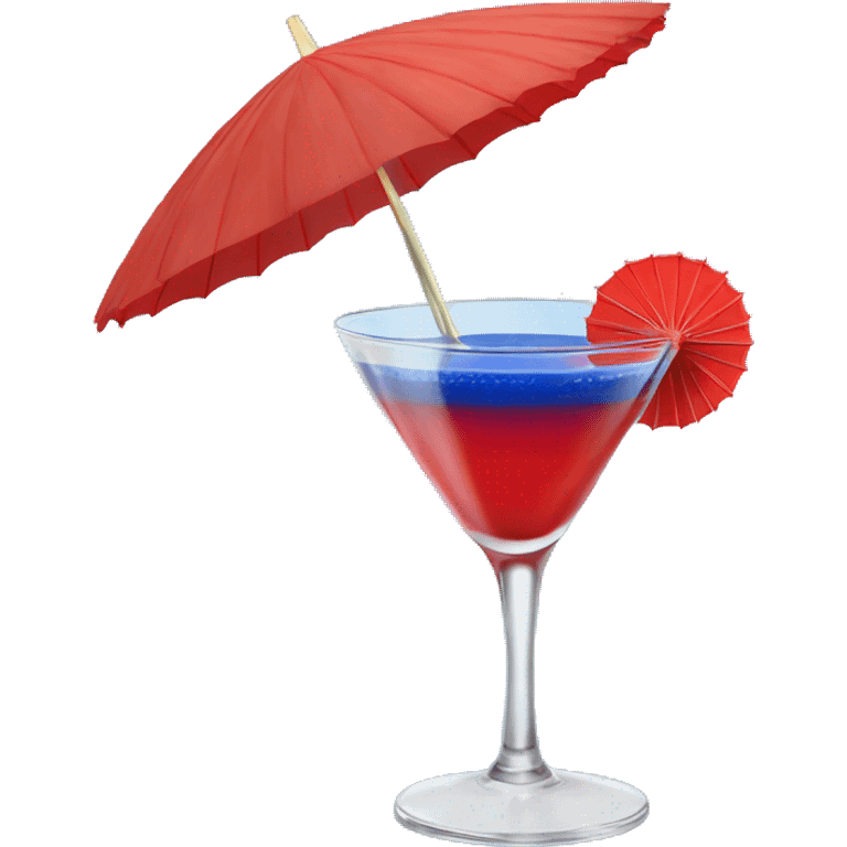 Blue Cocktail drink with a red parasol on top emoji