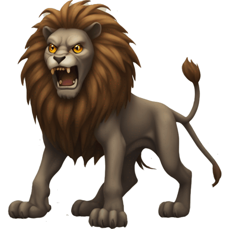 demonic lion with seven legs emoji