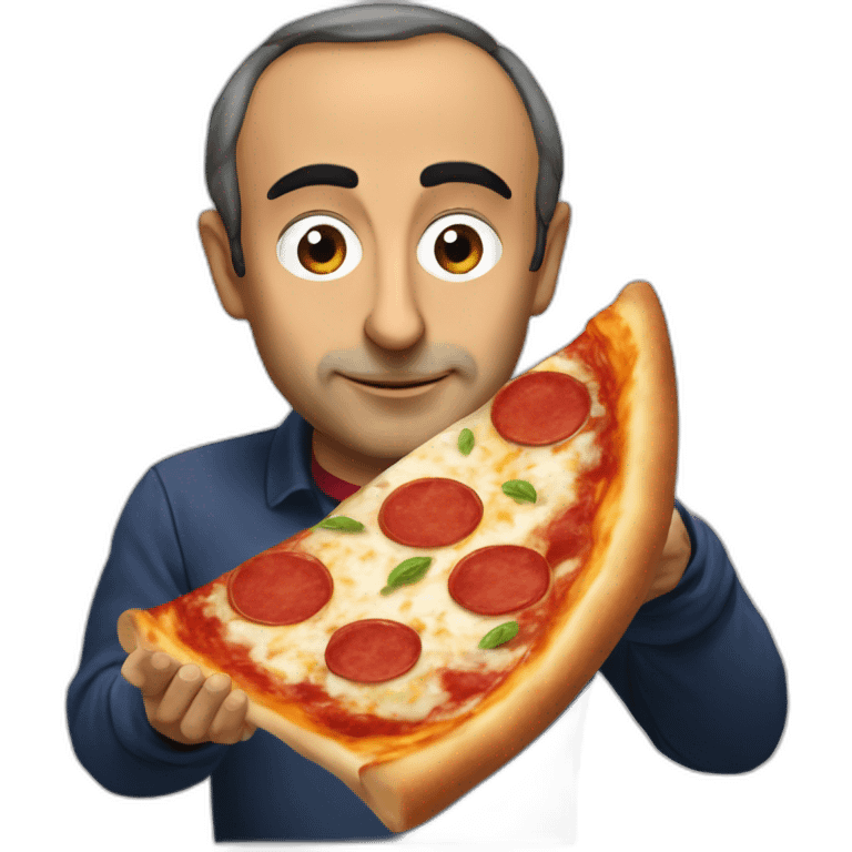 Eric Zemmour qui mange une pizza emoji