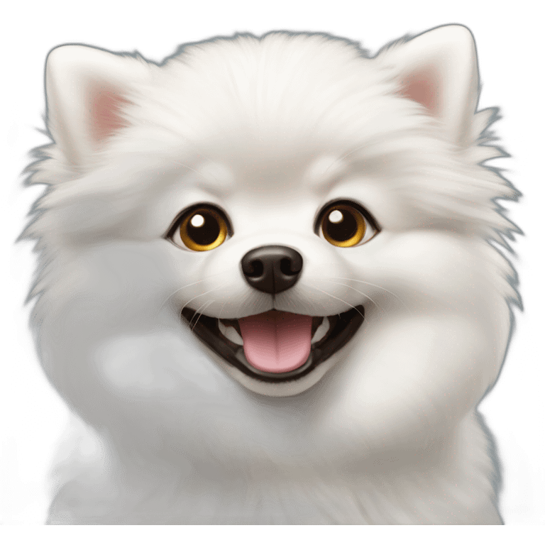 white-Pomeranian-smile-puppy emoji