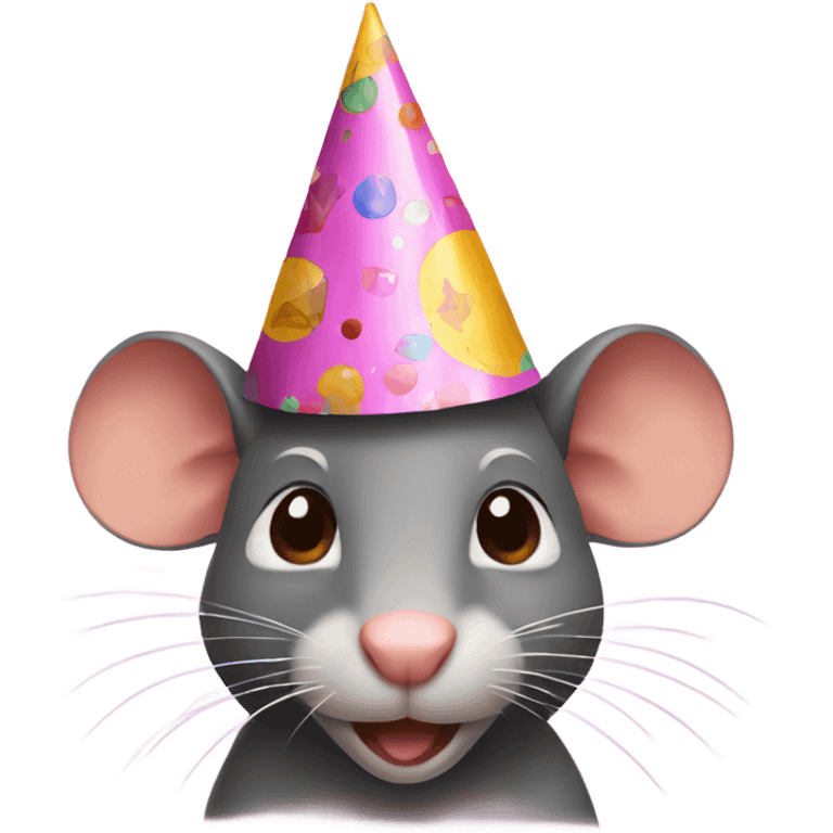 a rat in a birthday hat emoji