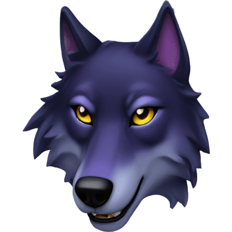 Black and purple lone wolf twilight moon emoji