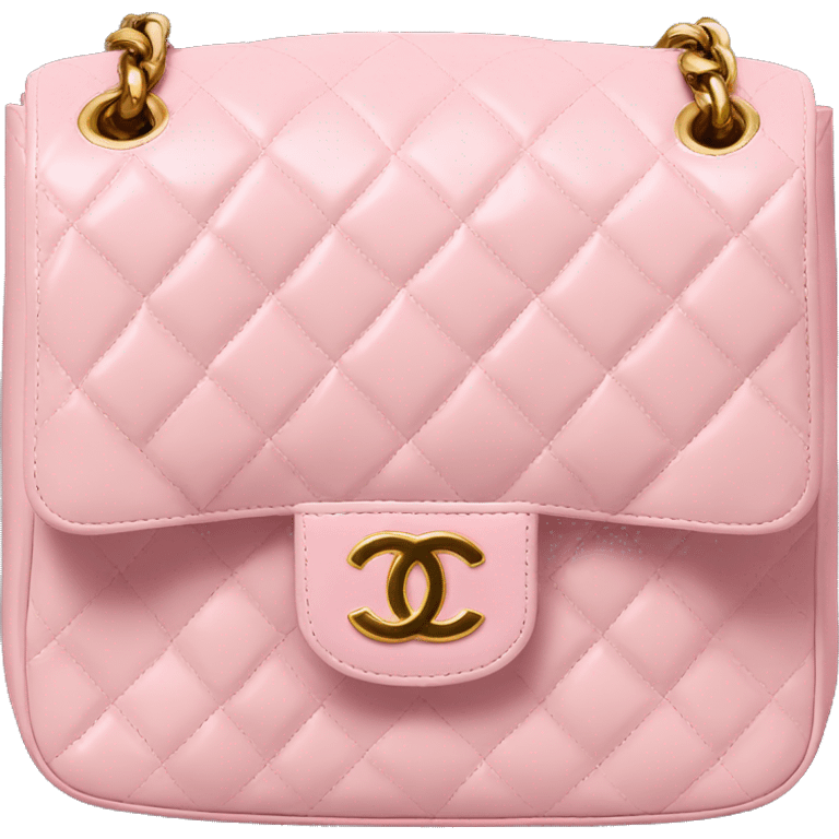 A baby pink Chanel flap bag emoji