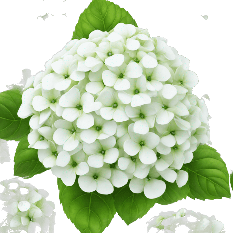 White hydrangeas with bubbles emoji