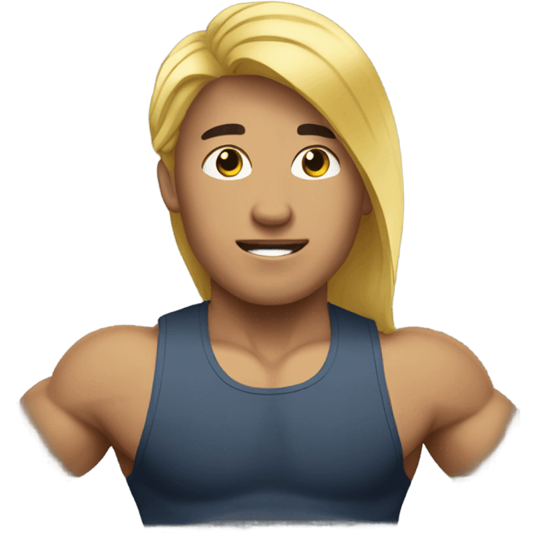 strong asian gold hair personal trainer emoji