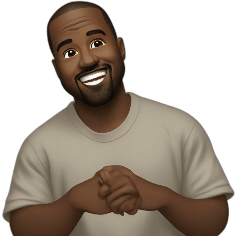 Kanye west smiling with hands emoji