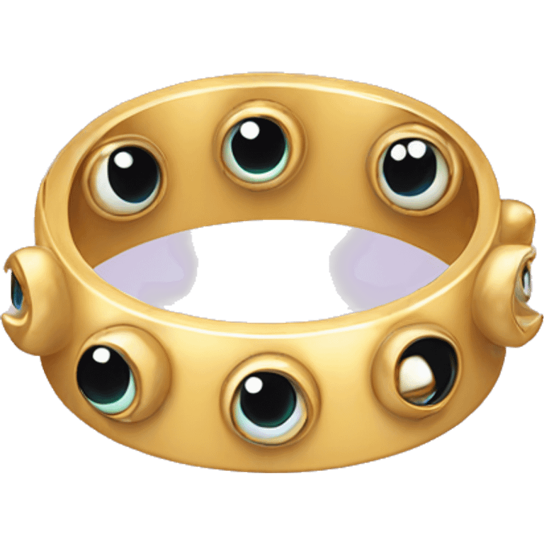 thin gold ring studded with eyeballs emoji