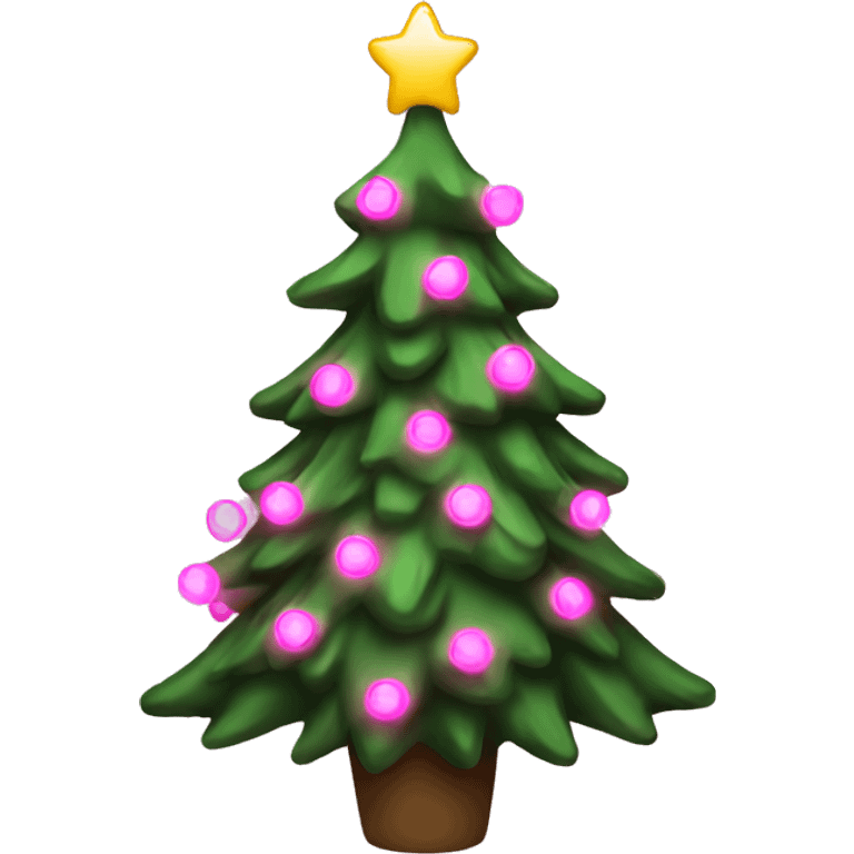 Christmas tree with pink lights  emoji