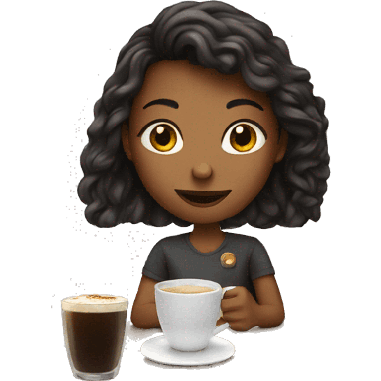 girl with coffe emoji