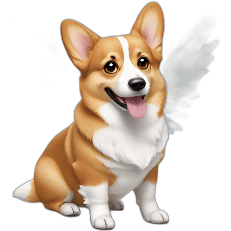 corgi with two angel wings emoji