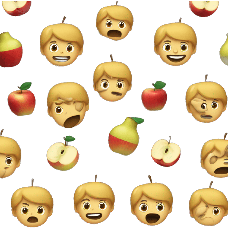 Garçon qui mange une pomme emoji