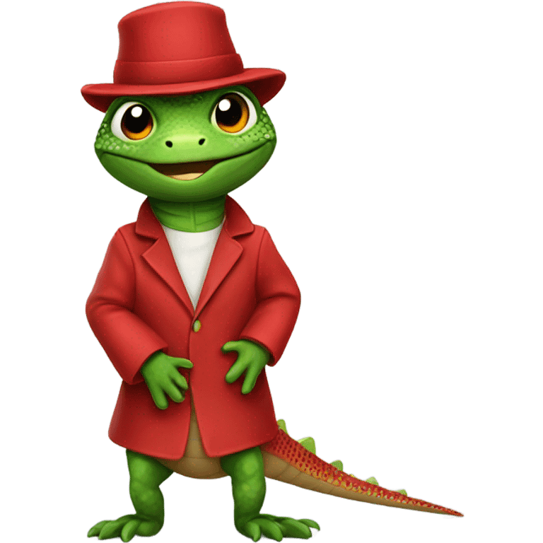 Lizard with a red outfit emoji