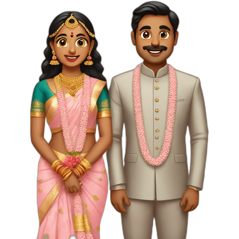 south indian couple wedding emoji