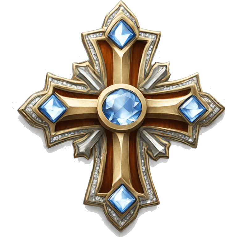 Badge of the cross, diamond emoji