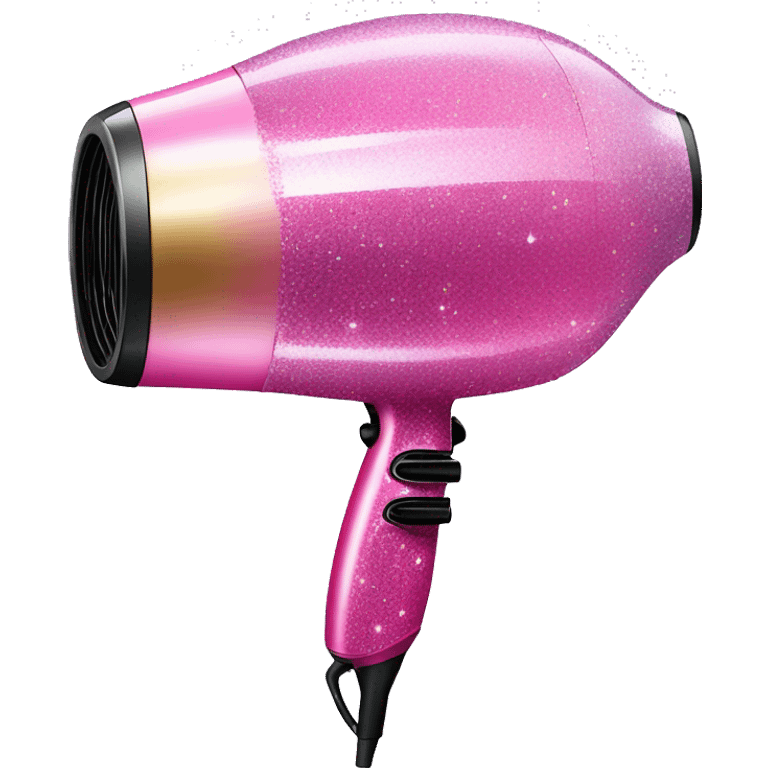 Pink ombre hair dryer with glitter  emoji