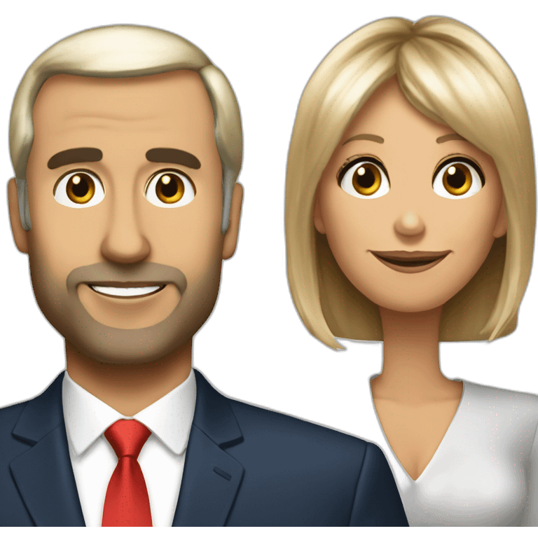 Emmanuel and Brigitte macron emoji