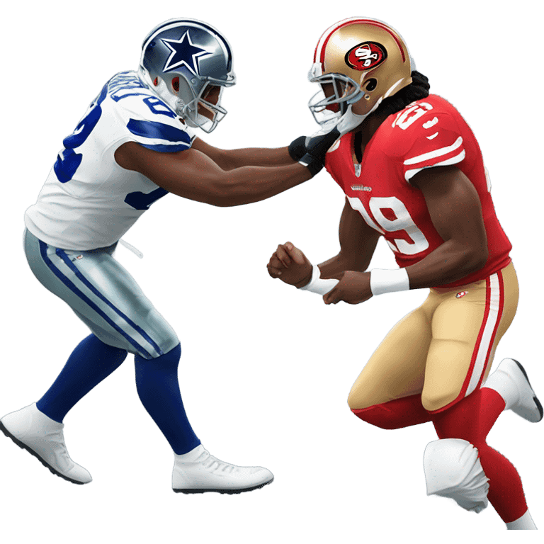 49ers player fighting cowboys player emoji