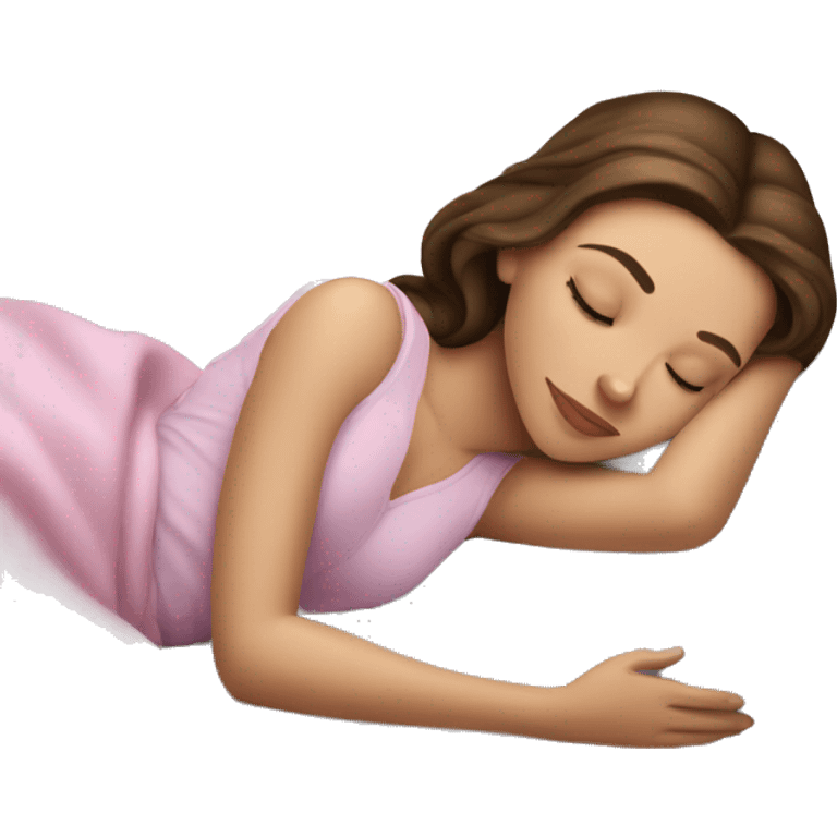 sleeping beauty brunette white girl with a silk pillow emoji