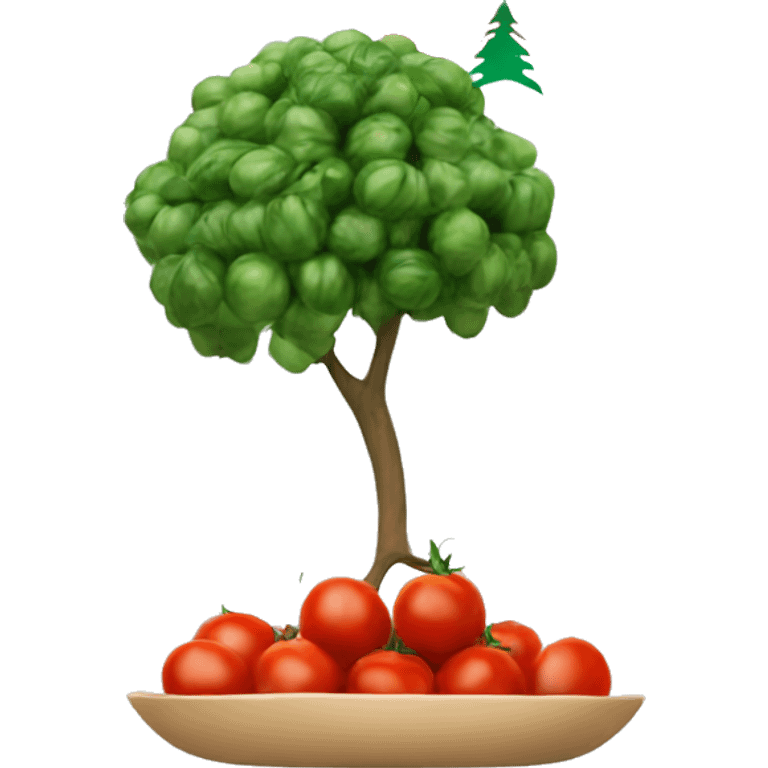 Lebanese flag with tomato instead of a tree emoji