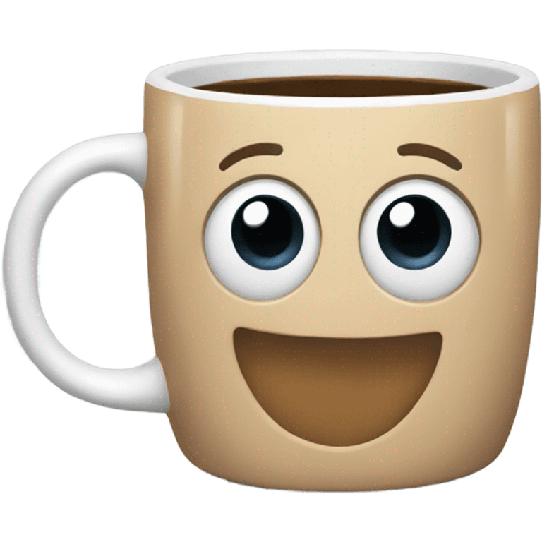 Coffee mug that says hello  emoji