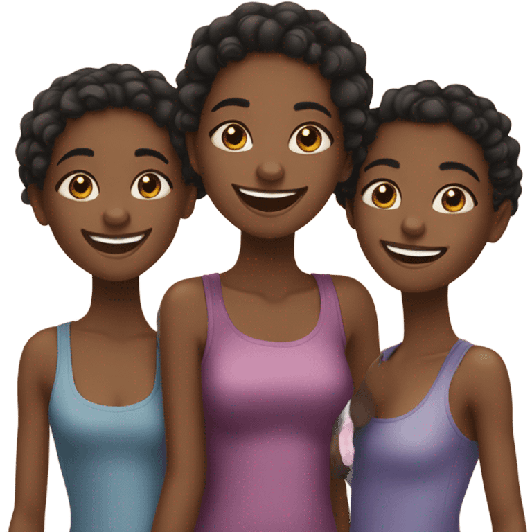 3 black girls bffs emoji