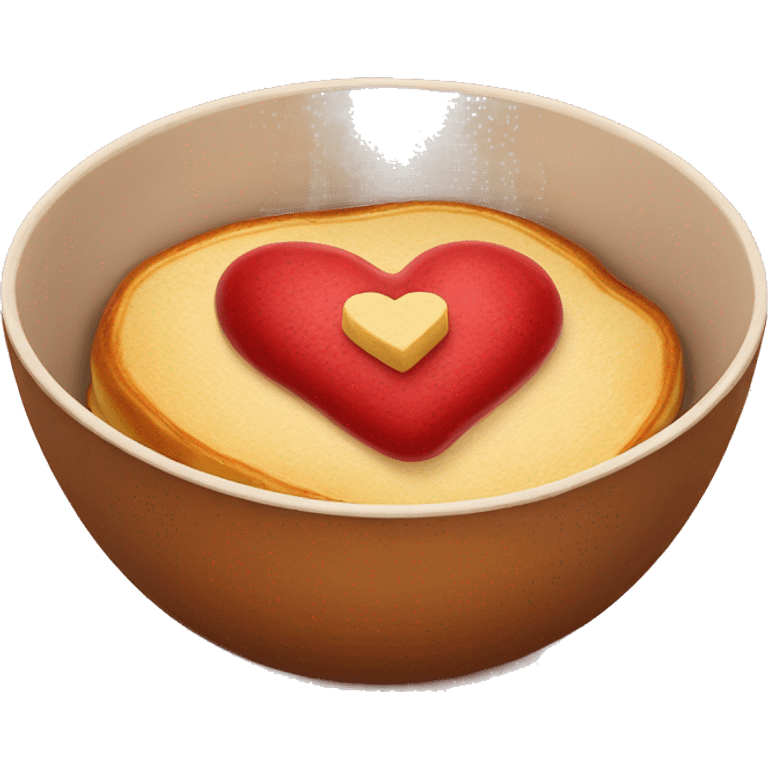 heart shaped pancake in a bowl emoji