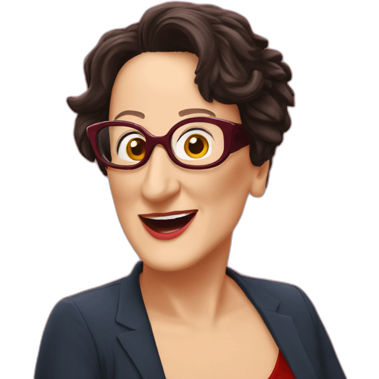 Anne roumanoff lunettes rouges emoji