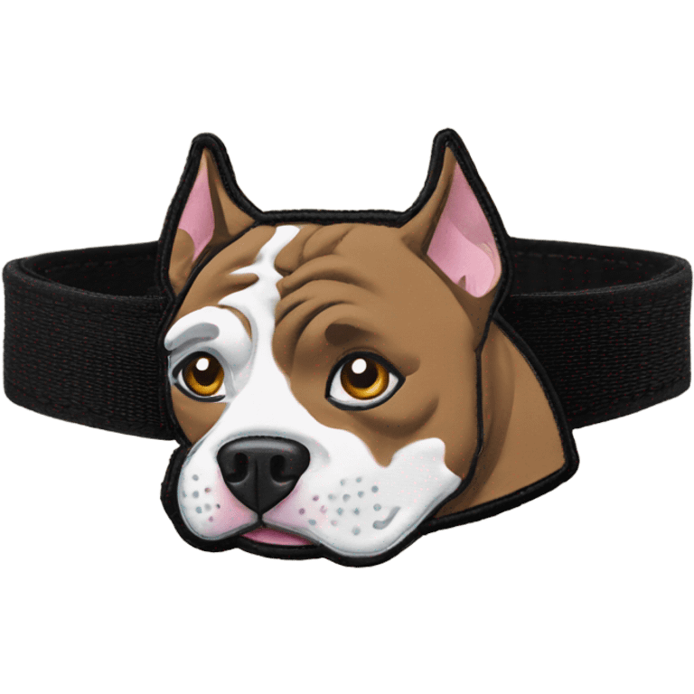 Pitbull rescue patch on collar emoji