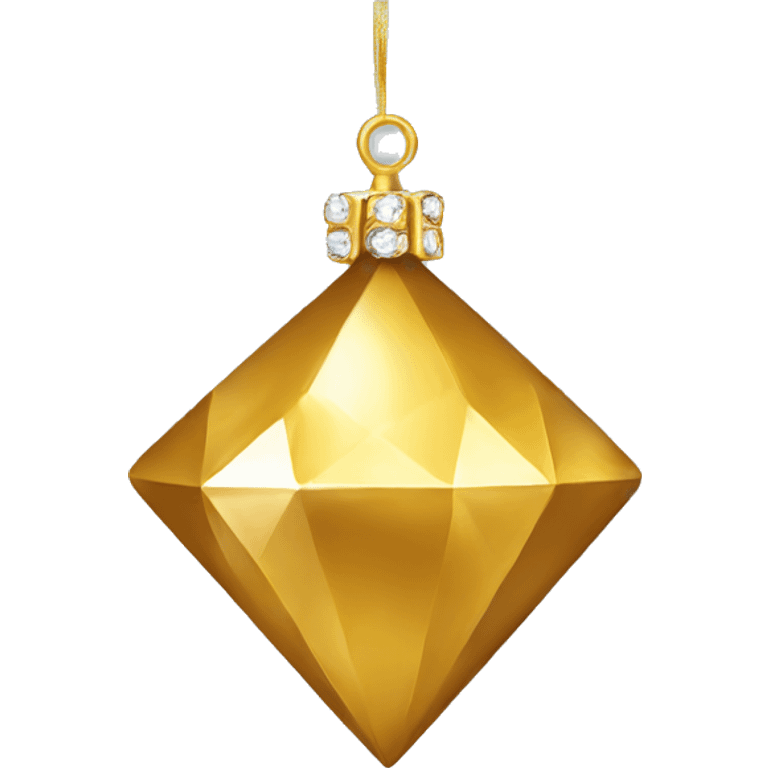 Gold diamond shaped Christmas ornament  emoji