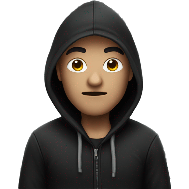 A thief wearing black hoodie emoji