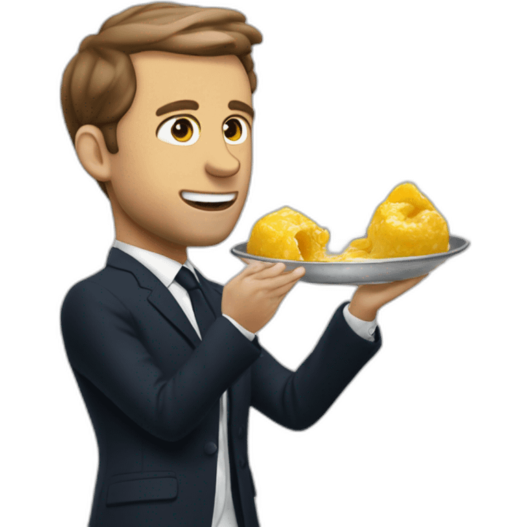 Macron qui mange une glace emoji