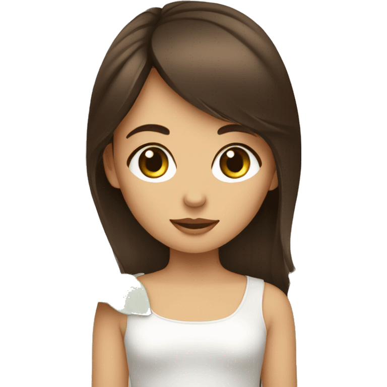 fille brune aux yeux verts emoji