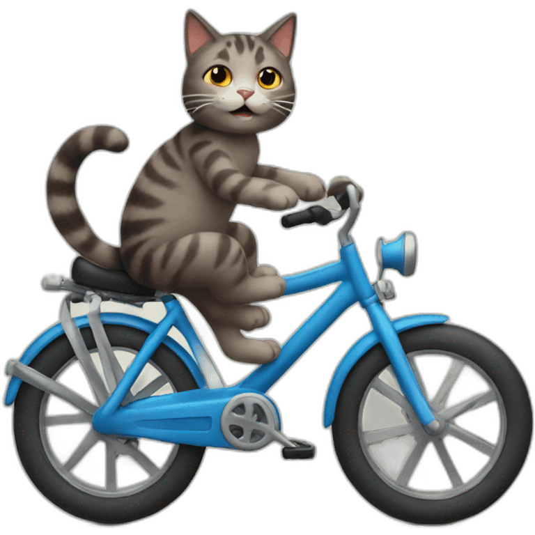 A cat riding a bike emoji