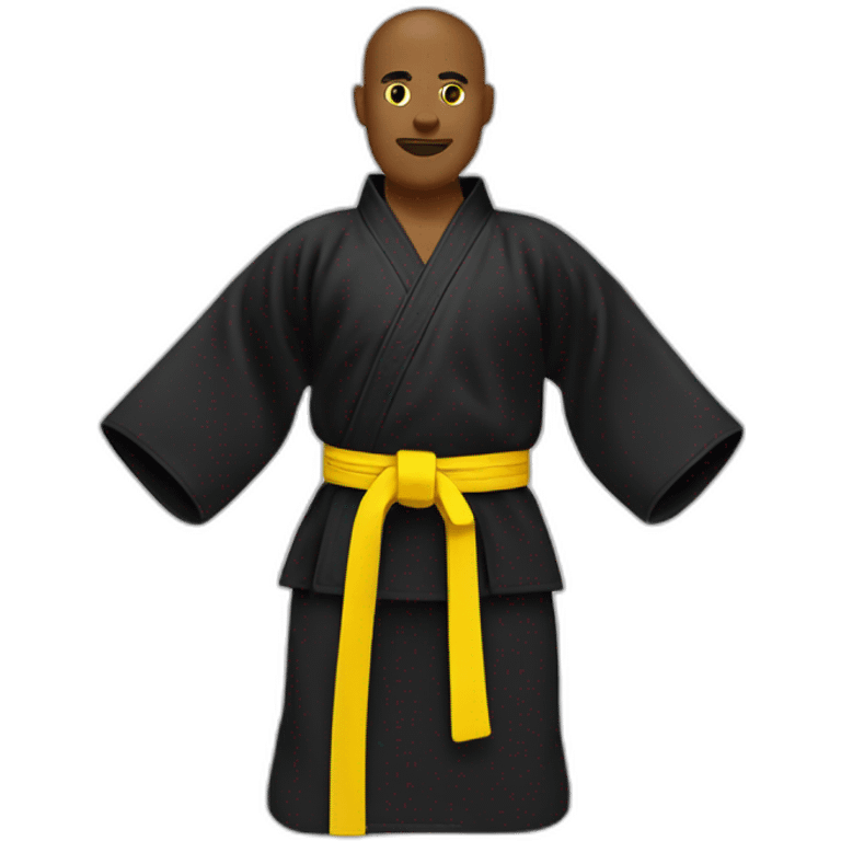 Pencak Silat with yellow belt emoji