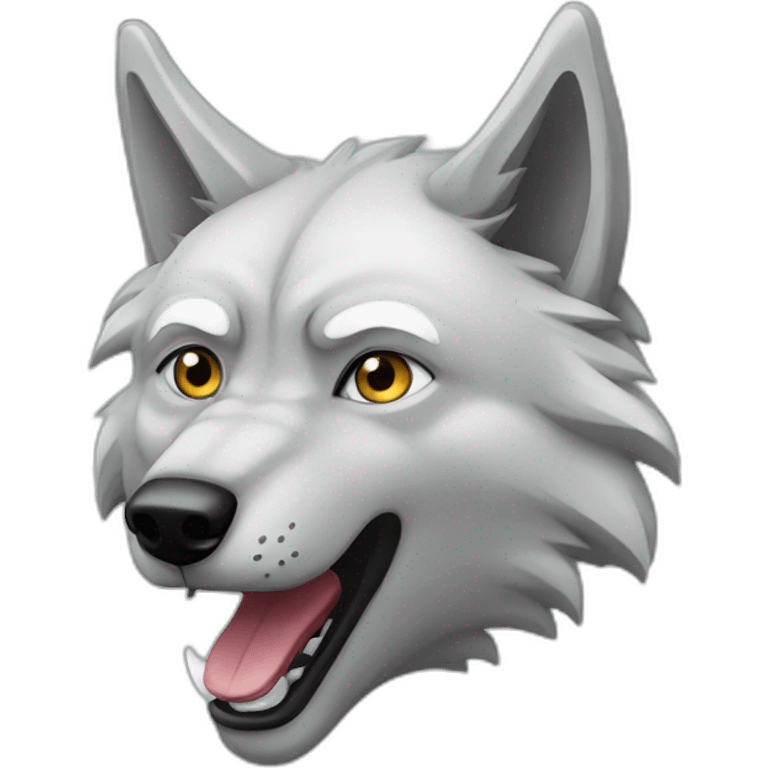 Un loup avec un visage intriqué  emoji