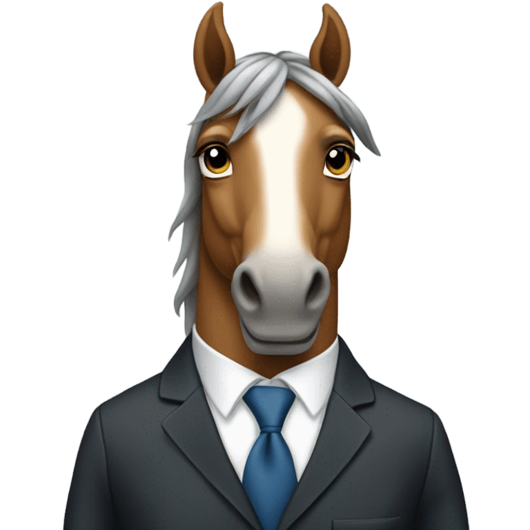 Horse wearing a suit emoji