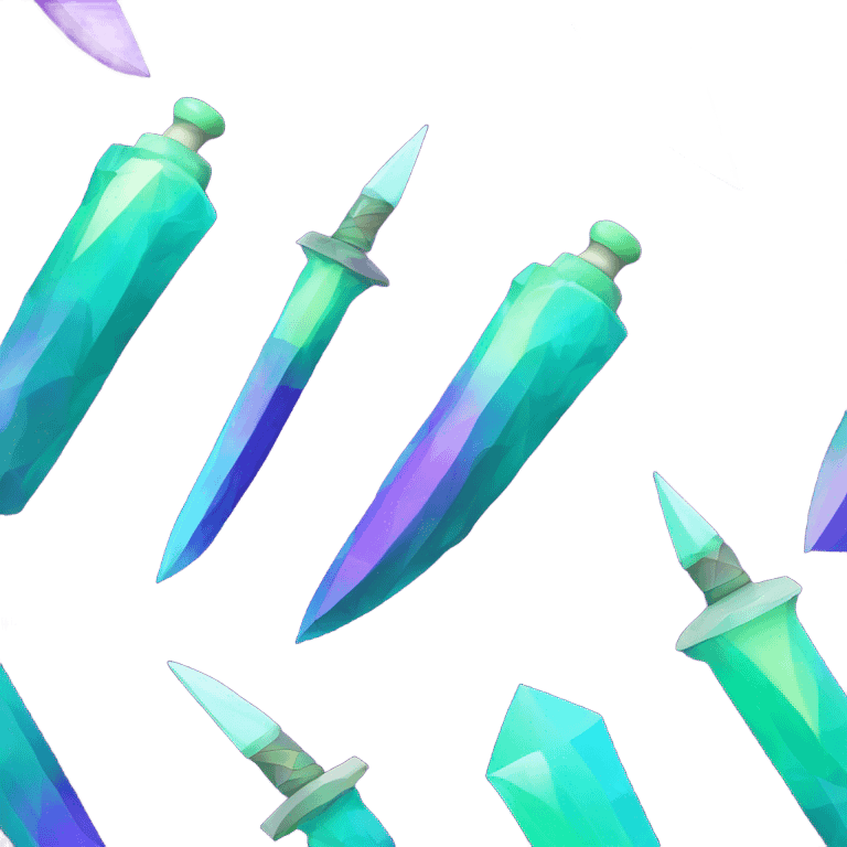 45° angle Aurora borealis purple teal lime green dagger knife sword emoji