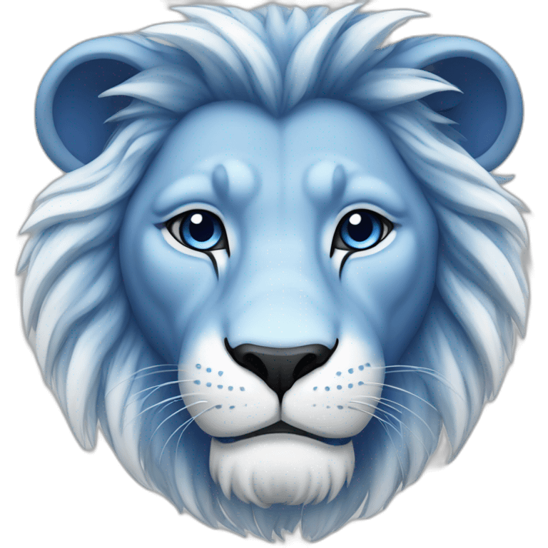 blue and white lion emoji