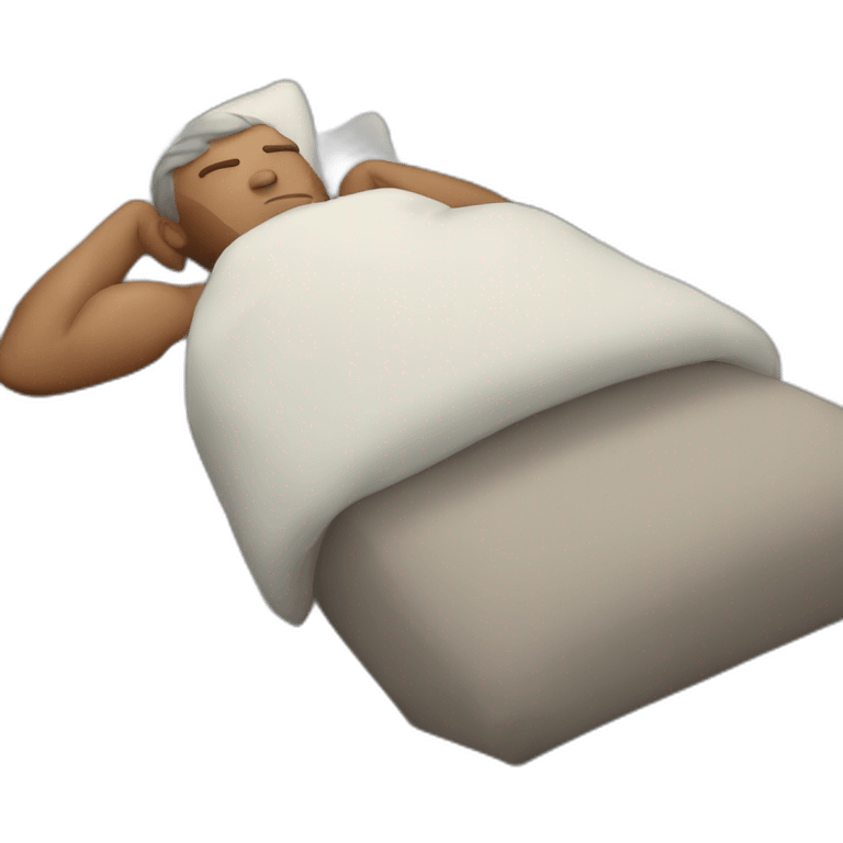 muscular white man sleeping in a bed emoji