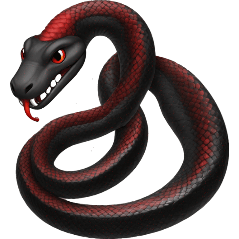 Black and red gothic snake emoji