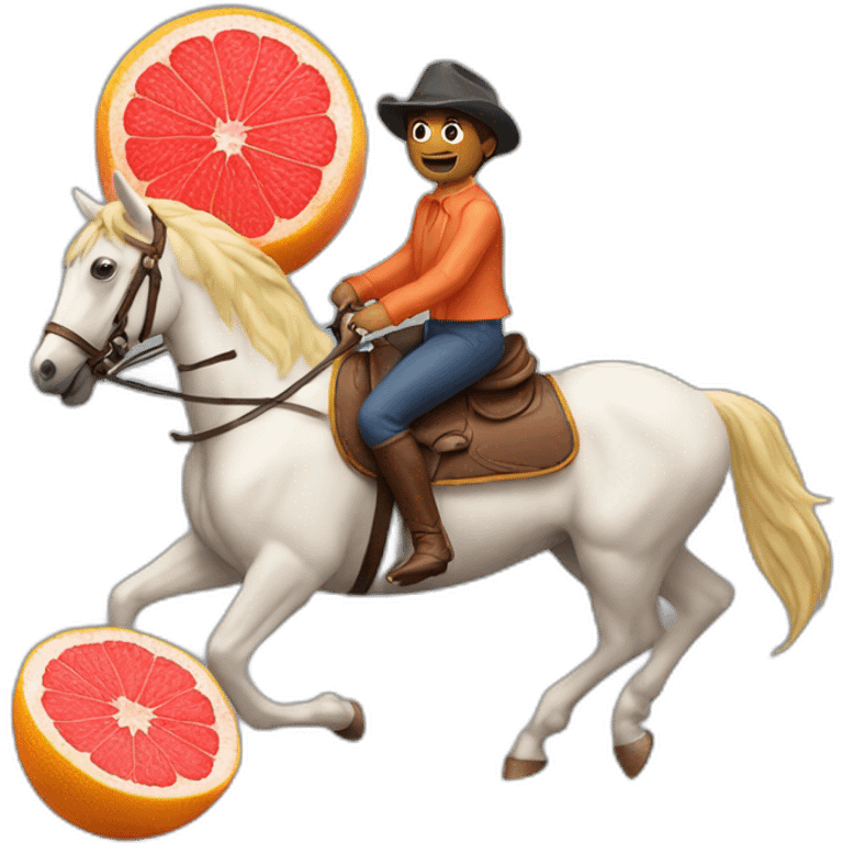 Grapefruit riding a horse emoji