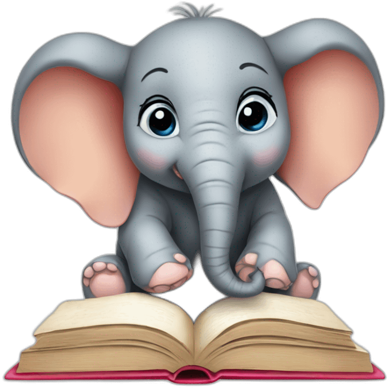 baby elephant with a book emoji