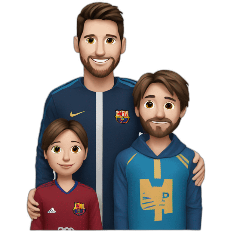 Messi With his family emoji